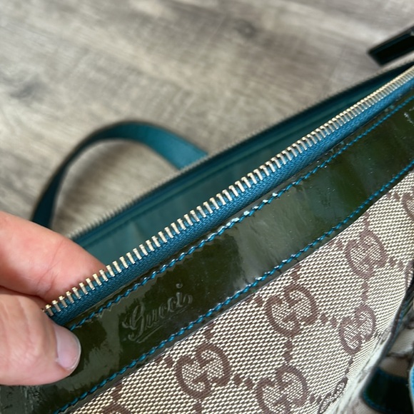 ❤️‍🔥SALE!GUCCI  Abbey Monogram Tote Dark Green Trim - Picture 10 of 10